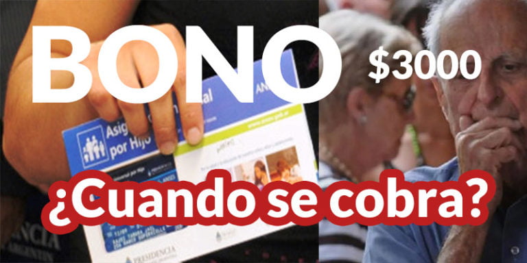 Bono de 3000 pesos para Jubilados y Asignación Universal por Hijo